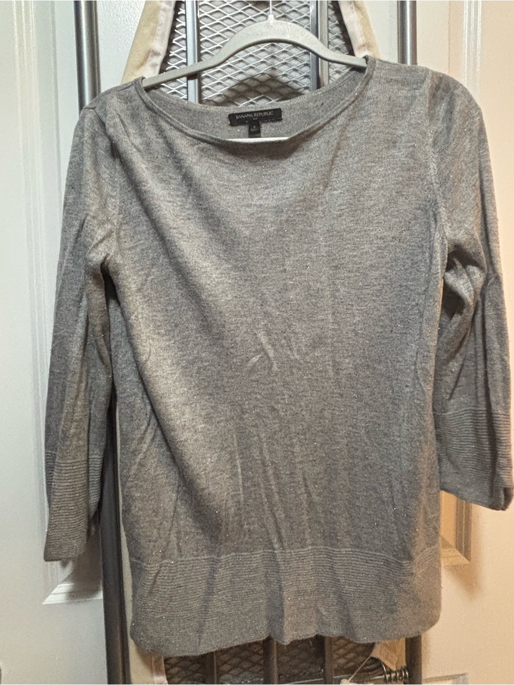 Banana Republic Gray Lightweight Boatneck Sweater